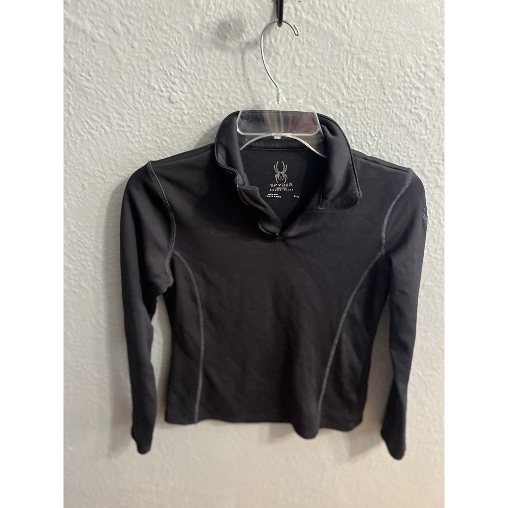 Spyder 1/4 Zip Pullover Shirt Girls Black‎ Size Small